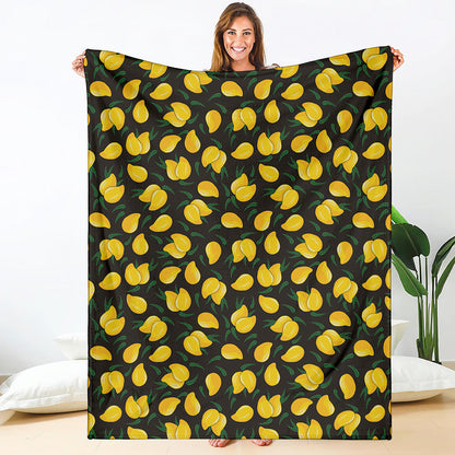 Yellow Mango Fruit Pattern Print Blanket