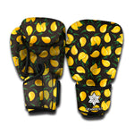 Yellow Mango Fruit Pattern Print Boxing Gloves