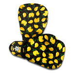 Yellow Mango Fruit Pattern Print Boxing Gloves