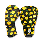 Yellow Mango Fruit Pattern Print Boxing Gloves