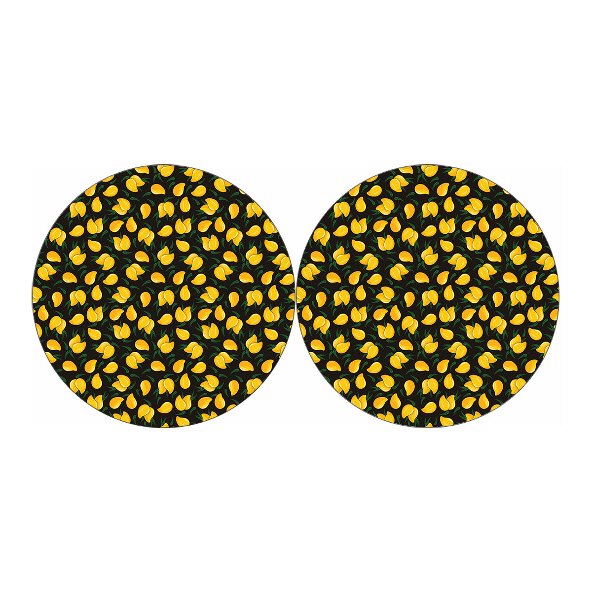 Yellow Mango Fruit Pattern Print Car Coasters