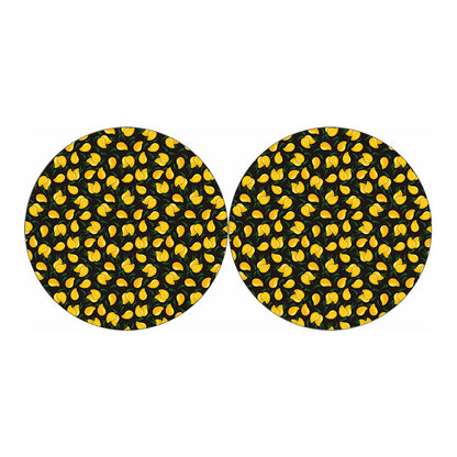 Yellow Mango Fruit Pattern Print Car Coasters