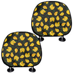 Yellow Mango Fruit Pattern Print Car Headrest Covers