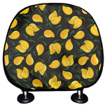 Yellow Mango Fruit Pattern Print Car Headrest Covers