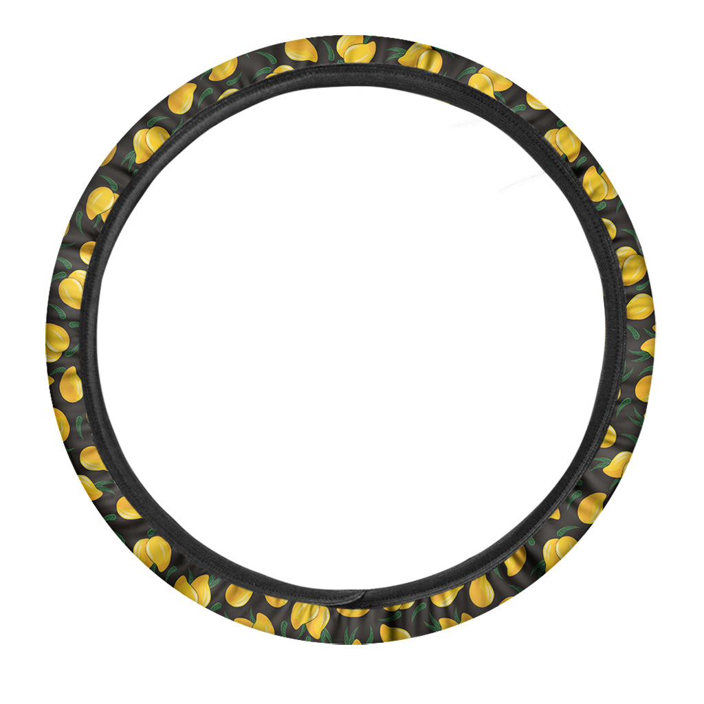 Yellow Mango Fruit Pattern Print Car Steering Wheel Cover