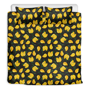 Yellow Mango Fruit Pattern Print Duvet Cover Bedding Set