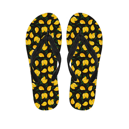 Yellow Mango Fruit Pattern Print Flip Flops