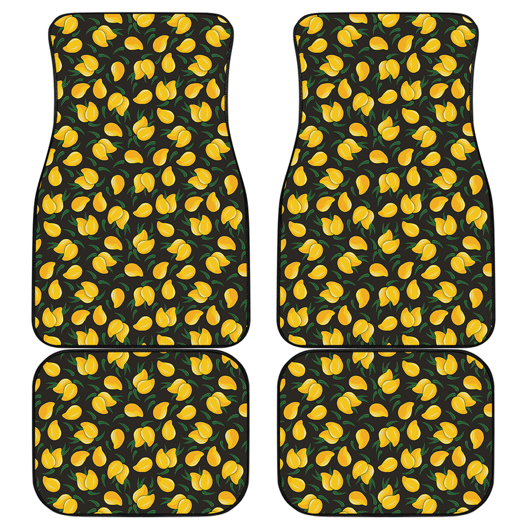 Yellow Mango Fruit Pattern Print Front and Back Car Floor Mats