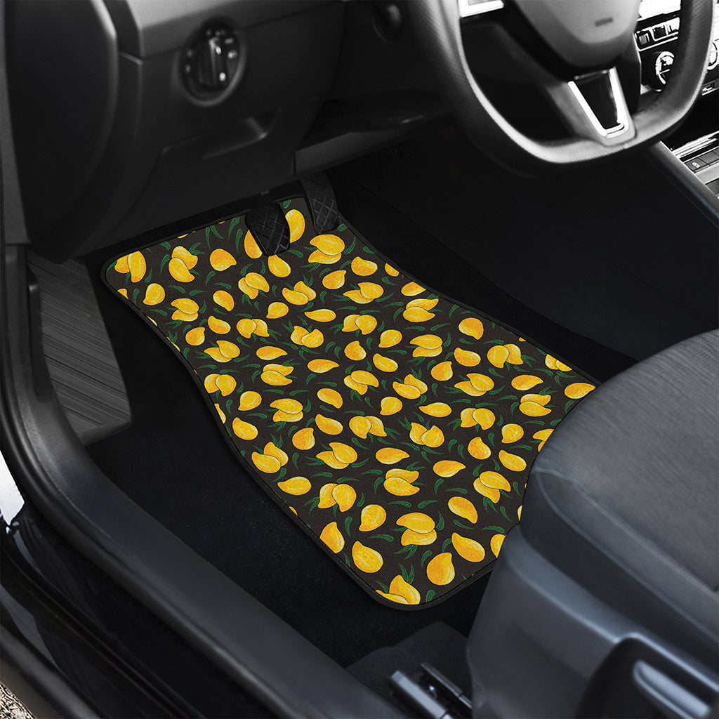 Yellow Mango Fruit Pattern Print Front and Back Car Floor Mats