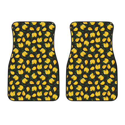 Yellow Mango Fruit Pattern Print Front Car Floor Mats