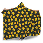 Yellow Mango Fruit Pattern Print Hooded Blanket