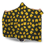 Yellow Mango Fruit Pattern Print Hooded Blanket