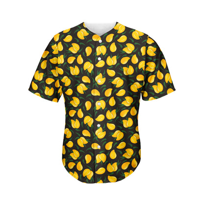 Yellow Mango Fruit Pattern Print Men's Baseball Jersey