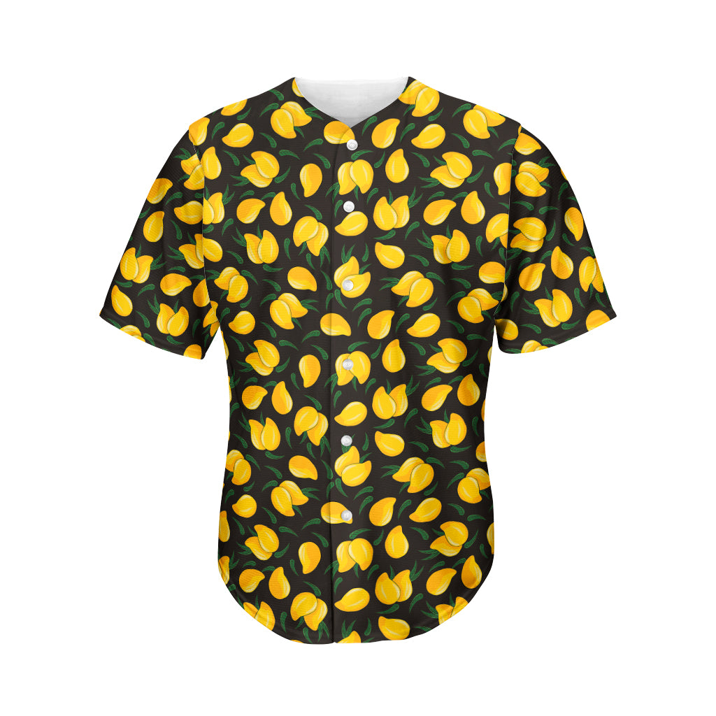 Yellow Mango Fruit Pattern Print Men's Baseball Jersey
