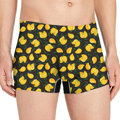 Yellow Mango Fruit Pattern Print Men's Boxer Briefs