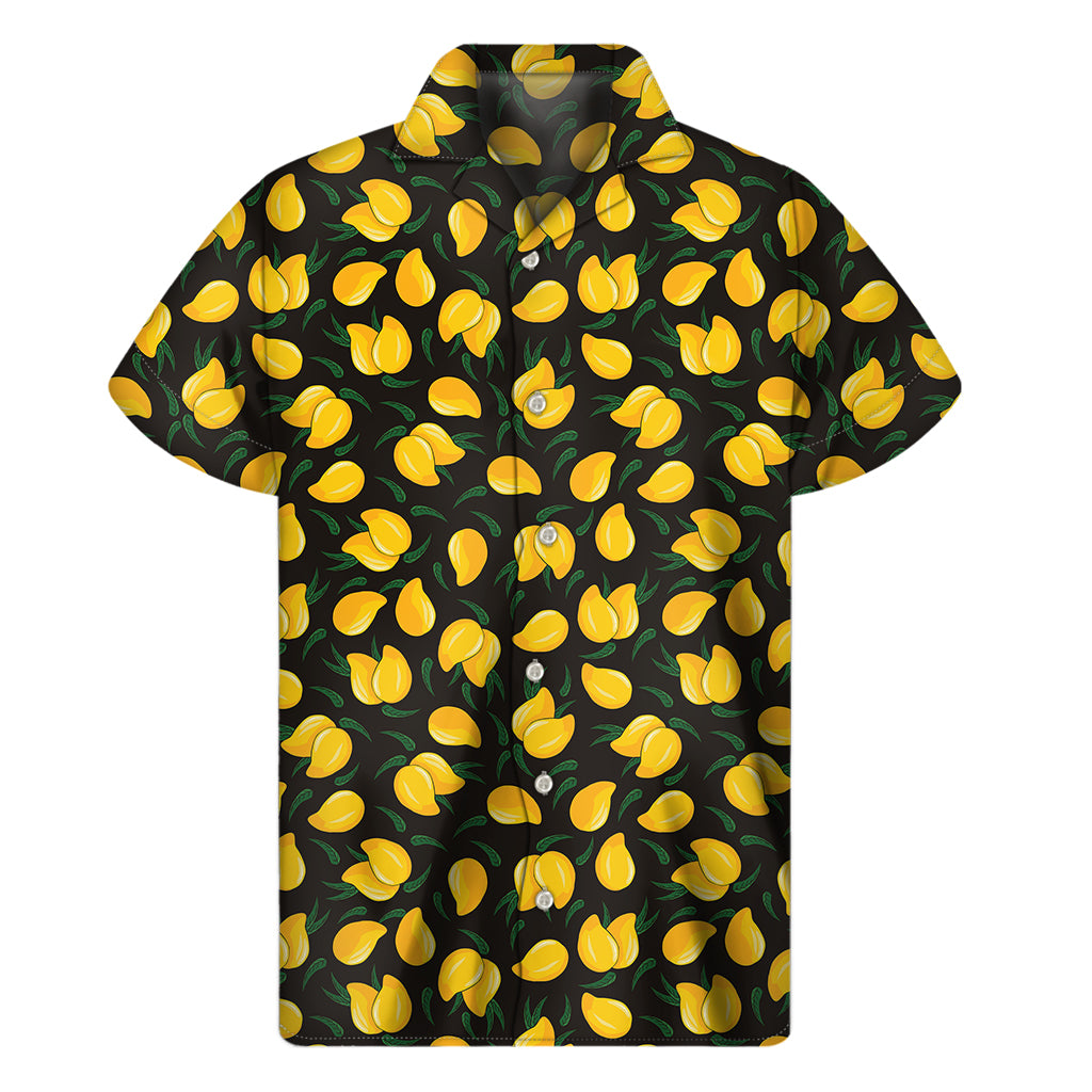 Yellow Mango Fruit Pattern Print Men's Short Sleeve Shirt