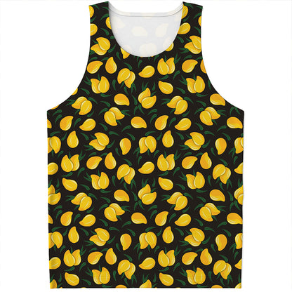 Yellow Mango Fruit Pattern Print Men's Tank Top
