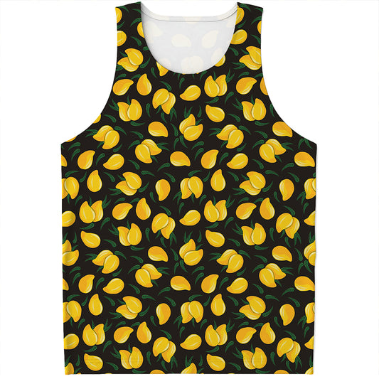 Yellow Mango Fruit Pattern Print Men's Tank Top