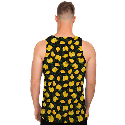 Yellow Mango Fruit Pattern Print Men's Tank Top