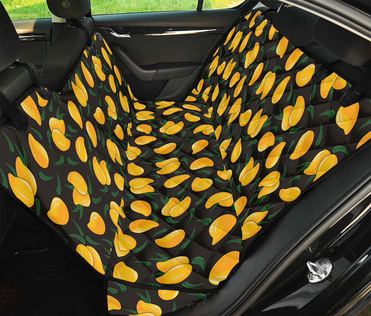 Yellow Mango Fruit Pattern Print Pet Car Back Seat Cover