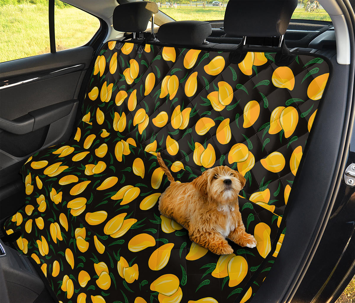 Yellow Mango Fruit Pattern Print Pet Car Back Seat Cover