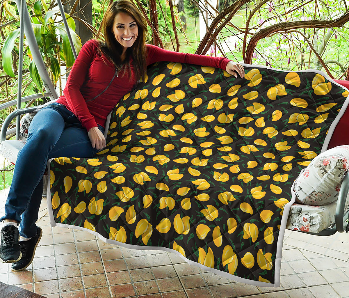 Yellow Mango Fruit Pattern Print Quilt