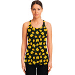 Yellow Mango Fruit Pattern Print Women's Racerback Tank Top