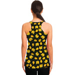 Yellow Mango Fruit Pattern Print Women's Racerback Tank Top