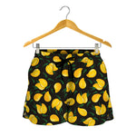 Yellow Mango Fruit Pattern Print Women's Shorts