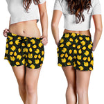 Yellow Mango Fruit Pattern Print Women's Shorts