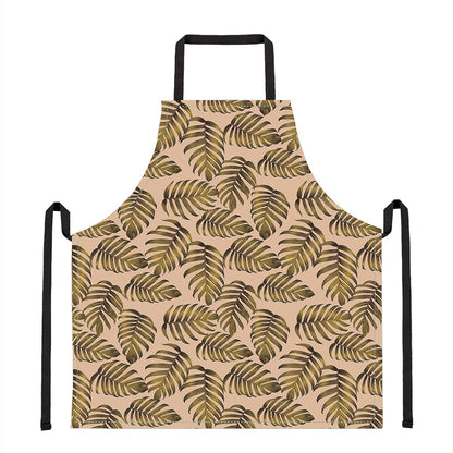 Yellow Monstera Leaves Pattern Print Apron