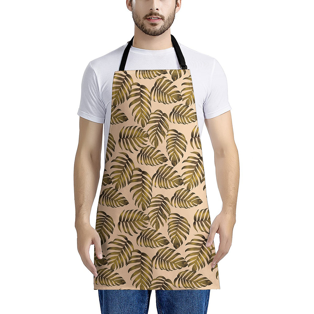 Yellow Monstera Leaves Pattern Print Apron