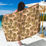 Yellow Monstera Leaves Pattern Print Beach Sarong Wrap