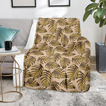 Yellow Monstera Leaves Pattern Print Blanket