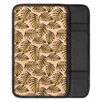 Yellow Monstera Leaves Pattern Print Car Center Console Cover