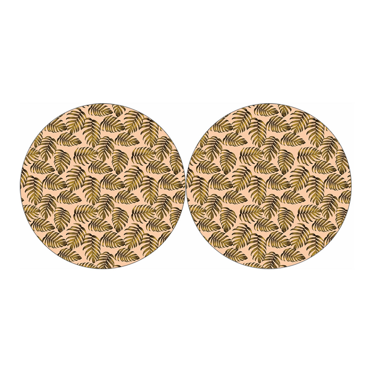 Yellow Monstera Leaves Pattern Print Car Coasters