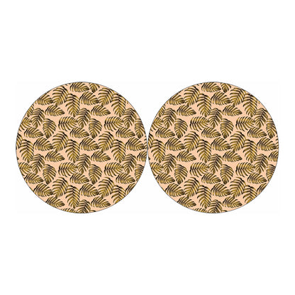 Yellow Monstera Leaves Pattern Print Car Coasters