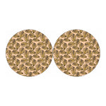 Yellow Monstera Leaves Pattern Print Car Coasters