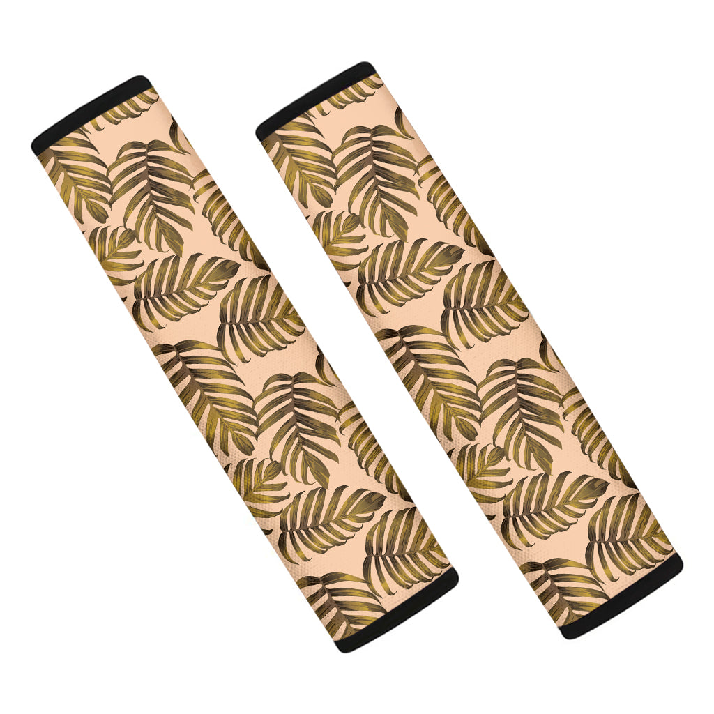 Yellow Monstera Leaves Pattern Print Car Seat Belt Covers