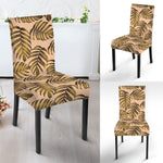 Yellow Monstera Leaves Pattern Print Dining Chair Slipcover