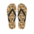 Yellow Monstera Leaves Pattern Print Flip Flops
