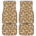 Yellow Monstera Leaves Pattern Print Front and Back Car Floor Mats
