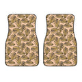 Yellow Monstera Leaves Pattern Print Front Car Floor Mats