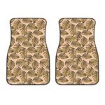 Yellow Monstera Leaves Pattern Print Front Car Floor Mats