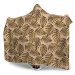 Yellow Monstera Leaves Pattern Print Hooded Blanket