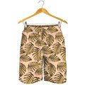Yellow Monstera Leaves Pattern Print Men's Shorts