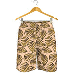 Yellow Monstera Leaves Pattern Print Men's Shorts