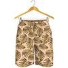 Yellow Monstera Leaves Pattern Print Men's Shorts