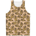Yellow Monstera Leaves Pattern Print Men's Tank Top