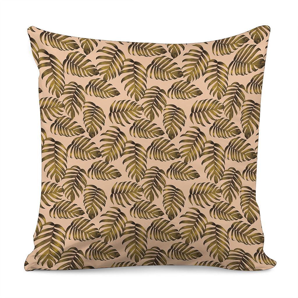 Yellow Monstera Leaves Pattern Print Pillow Cover